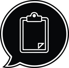 Fototapeta premium Illustrator Vector Clipboard in speech bubble box document silhouette
