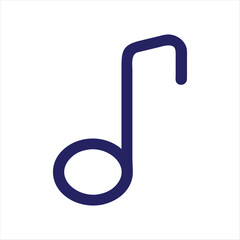 Minimal Music Note Icon &ndash; Simple Melody Symbol Vector