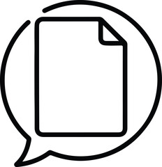 Illustrator Vector Document with turned page inside a speech bubble silhouette