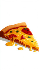Delicious Cartoon Slice of Pizza

