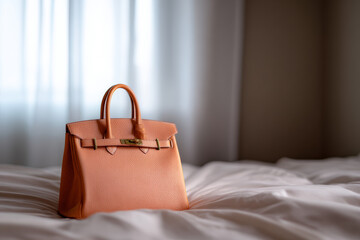 Elegant Handbag on Soft Bedding
