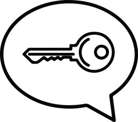 Illustrator Vector Modern key inside speech bubble conversation silhouette