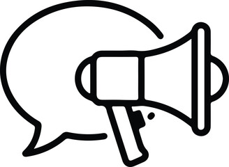 Illustrator Vector Megaphone with speech bubble promotion communication concept silhouette