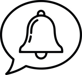 Illustrator Vector Notification bell inside speech bubble outline silhouette