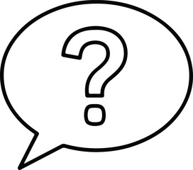 Illustrator Vector Question mark in speech bubble communication icon silhouette