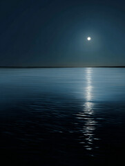 Moonlit Ocean at Night
