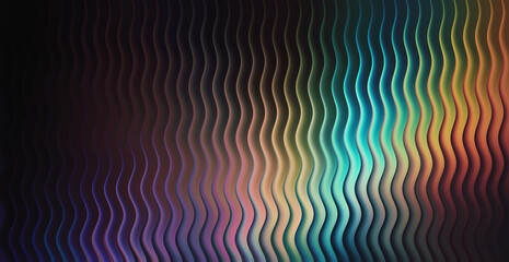 Abstract wavy vertical lines with a rainbow color gradient effect