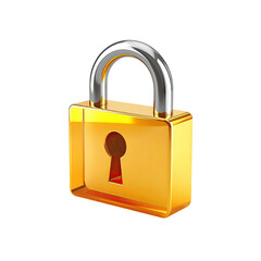Naklejka premium Stylish golden padlock with a silver shackle, symbolizing security and protection in a modern design