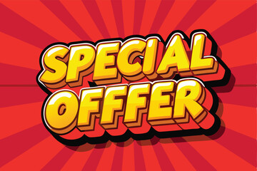 Bold yellow special offer text with red sunburst background and dramatic shadow effect