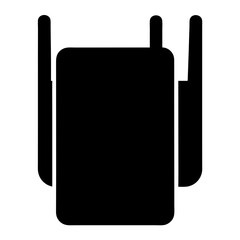Simple Flat Icon of a Router with Antennas for Wireless Communication