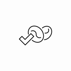 approved coffee beans icon sign vector