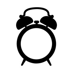 A Simple Silhouette of a Classic Alarm Clock with Two Bells