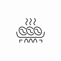 coffee bean roasting icon sign vector