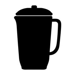 Sleek black silhouette of a lidded pitcher, perfect for vector design