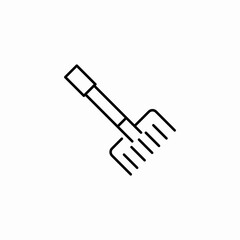 garden rake tool icon sign vector