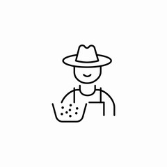 person sowing seeds icon sign vector