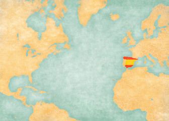 Map of North Atlantic Ocean - Spain © Tindo