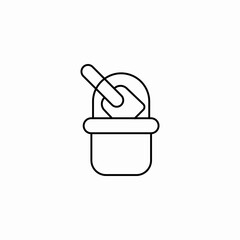 sand bucket shovel icon sign vector