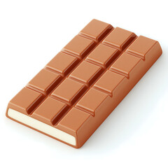Milk chocolate bar with creamy filling on white background