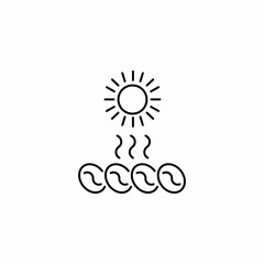 sun drying coffee icon sign vector