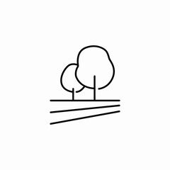 trees and field icon sign vector