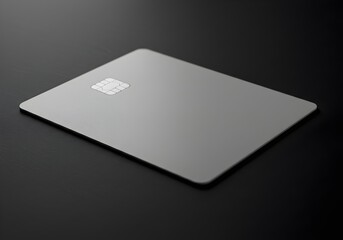 Premium black credit card with golden chip resting on sleek black surface, showcasing luxury financial technology and exclusive banking privileges.