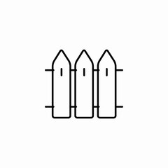 wooden picket fence icon sign vector