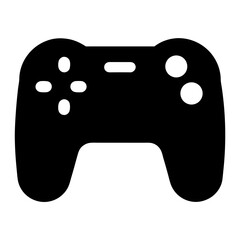 Simple silhouette of a modern gamepad or joypad for video games © Md