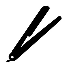 Silhouette of a Hair Straightener, a beauty tool used for styling hair