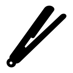 Iconic silhouette of a hair straightener tool for styling hair