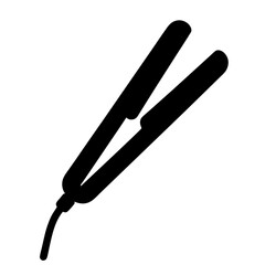 Stylized image of a black hair straightener, a beauty and styling tool