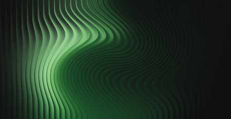 Abstract wavy green textured background with dark shadows