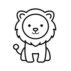 Cute lion outline