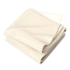 Folded beige microfiber cloth, soft fabric for cleaning and polishing surfaces