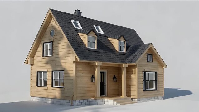 Architectural scale model featuring timber exterior cladding presented on neutral base