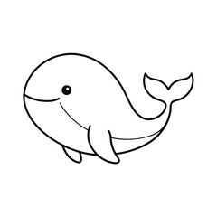Cute whale outline