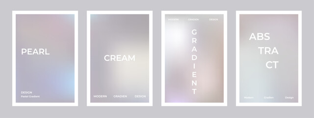 Pearl cream gradient background set. Simple beige silk soft poster. Modern wallpaper design for social media, idol poster, banner, flyer