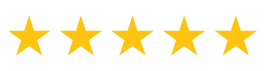 Obraz premium Five stars customer feedback concept flat icon for apps and websites. Stars quality shape design.
