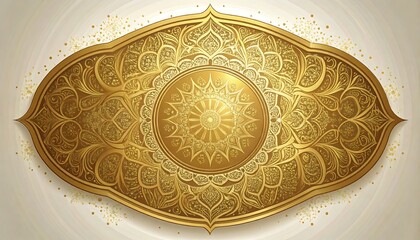 Ornate gold mandala on a light background