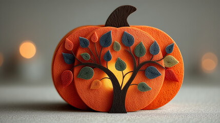 Halloween Jack-o'-Lantern Art Craft Style Pumpkin