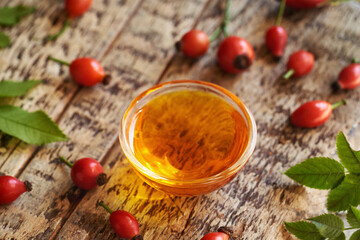 Rosehip seed oil with fresh rose hips