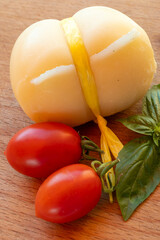 Cheese collection, white italian scamorza cheese