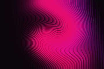 Obraz premium Swirling abstract pink and purple ribbed texture with dark background