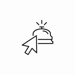 cursor on bell icon sign vector