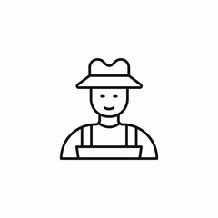 friendly farmer character icon sign vector
