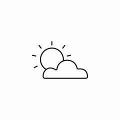 half cloudy sun icon sign vector