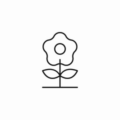 simple blooming flower icon sign vector