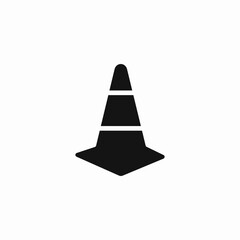striped traffic cone icon sign vector