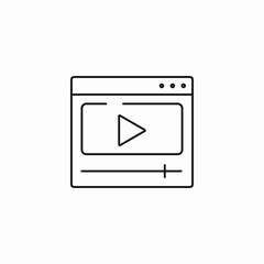 video player window icon sign vector