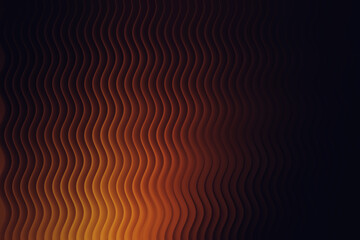Abstract wavy lines with warm orange and dark background